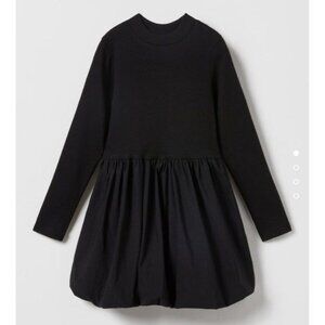 Zara kids NEW Combination balloon dress Black Size 6 NWT